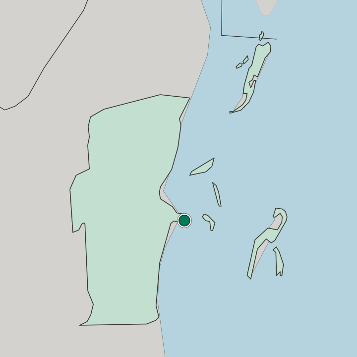 Map showing Belize City — In Belize District