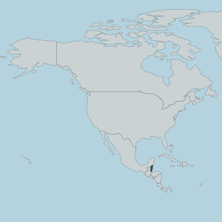 Map showing Belize — In North America