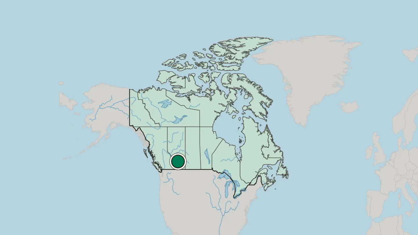 Map of Calgary in Canada