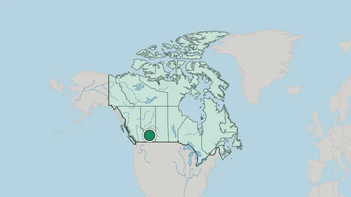 Map of Calgary in Canada
