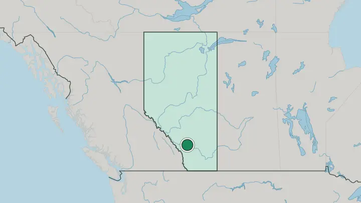 Map of Calgary in Canada