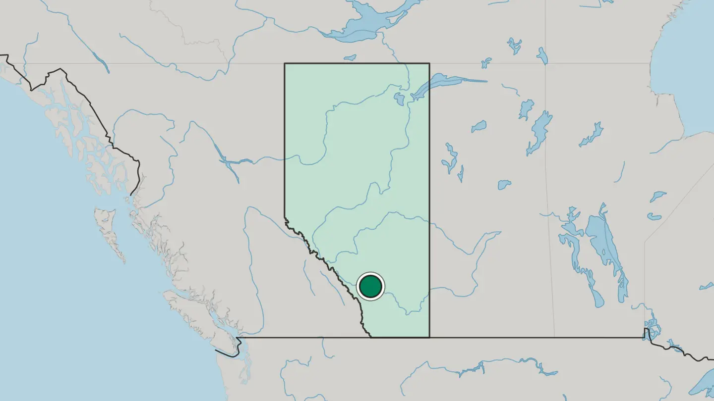 Map of Calgary in Canada