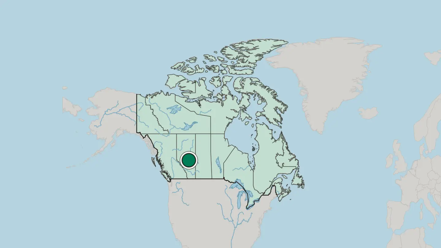Map of Edmonton in Canada