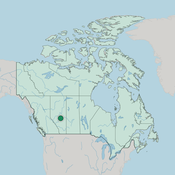 Map showing Edmonton — In Canada