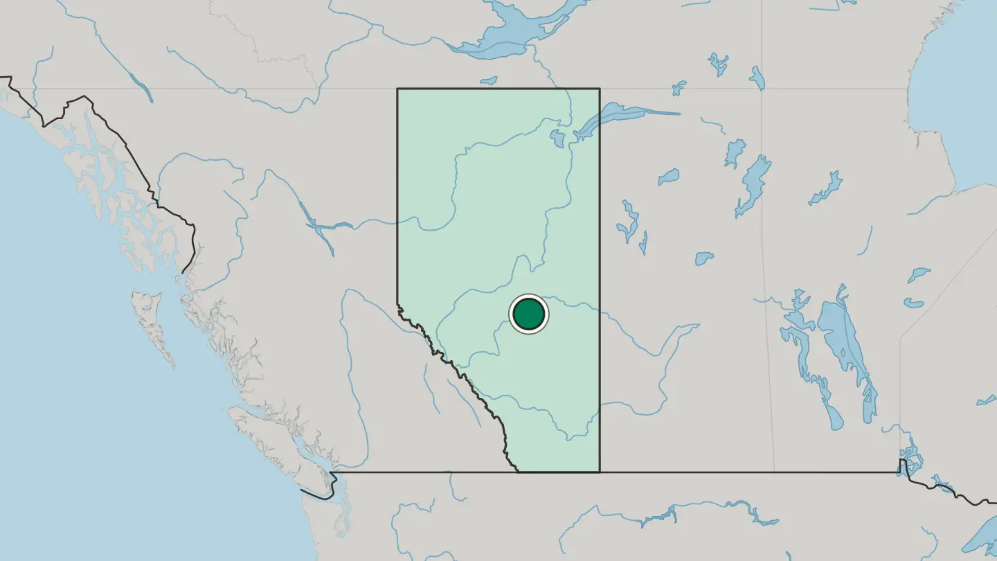 Map of Edmonton in Canada