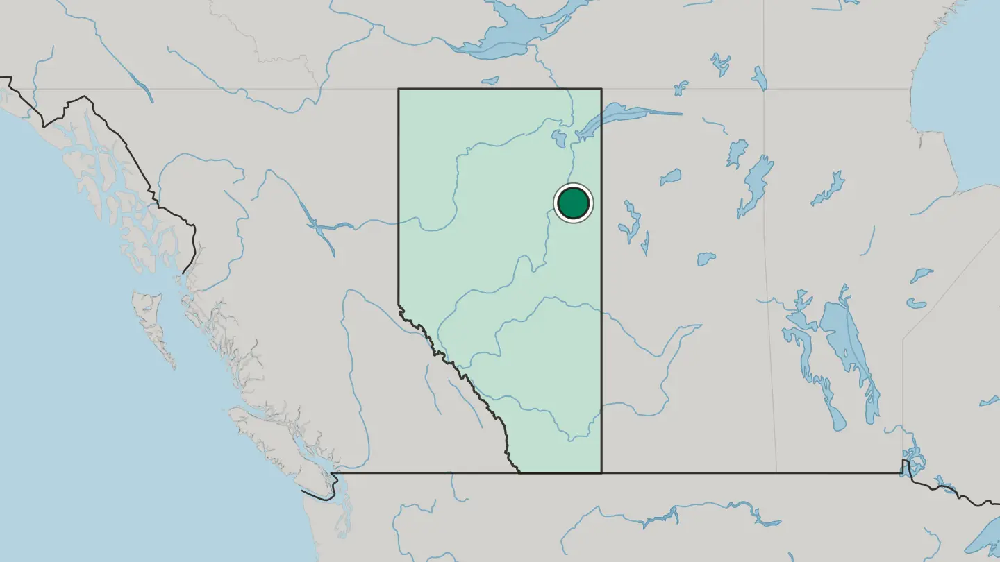 Map of Fort McMurray in Canada