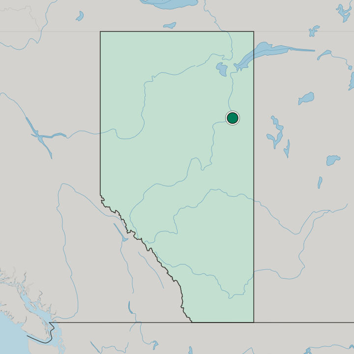 Map showing Fort McMurray — In Alberta