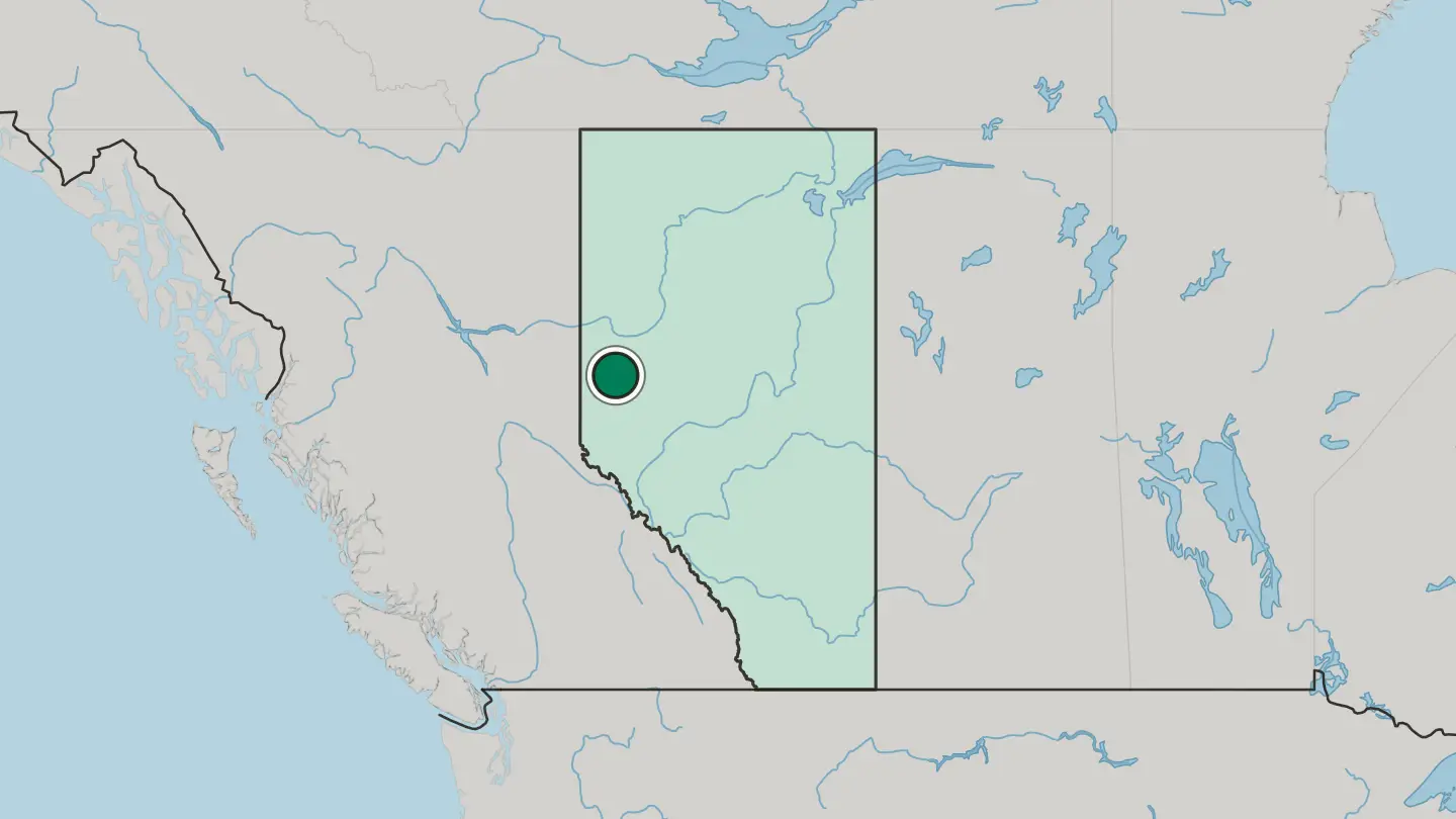 Map of Grande Prairie in Canada