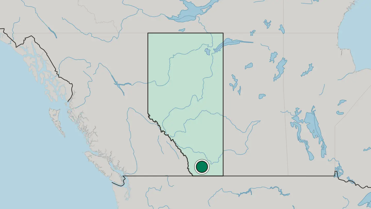 Map of Lethbridge in Canada