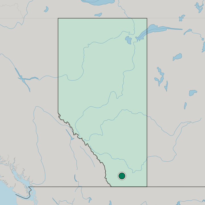 Map showing Lethbridge — In Alberta