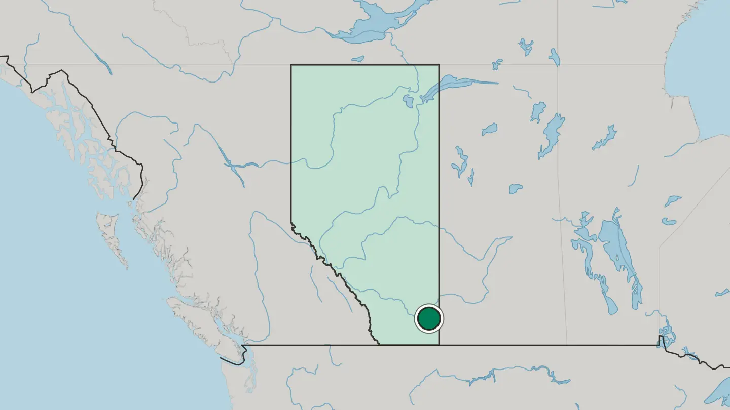 Map of Medicine Hat in Canada