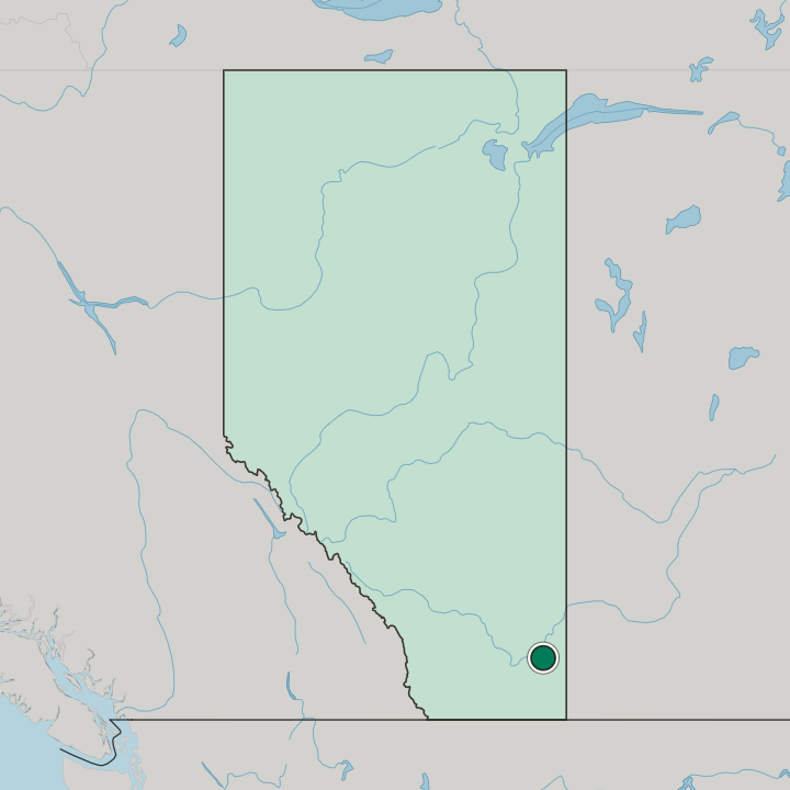 Map showing Medicine Hat — In Alberta