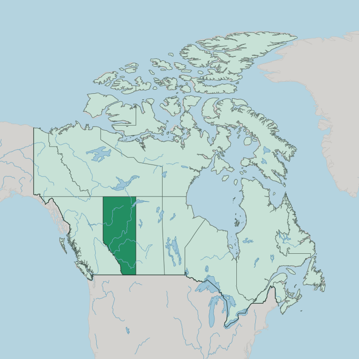 Map showing Alberta — In Canada