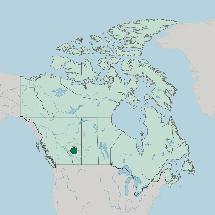 Map showing Red Deer — In Canada