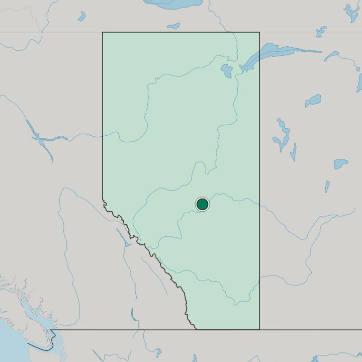 Map showing St. Albert — In Alberta