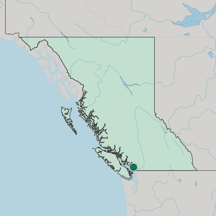 Map showing Burnaby — In British Columbia