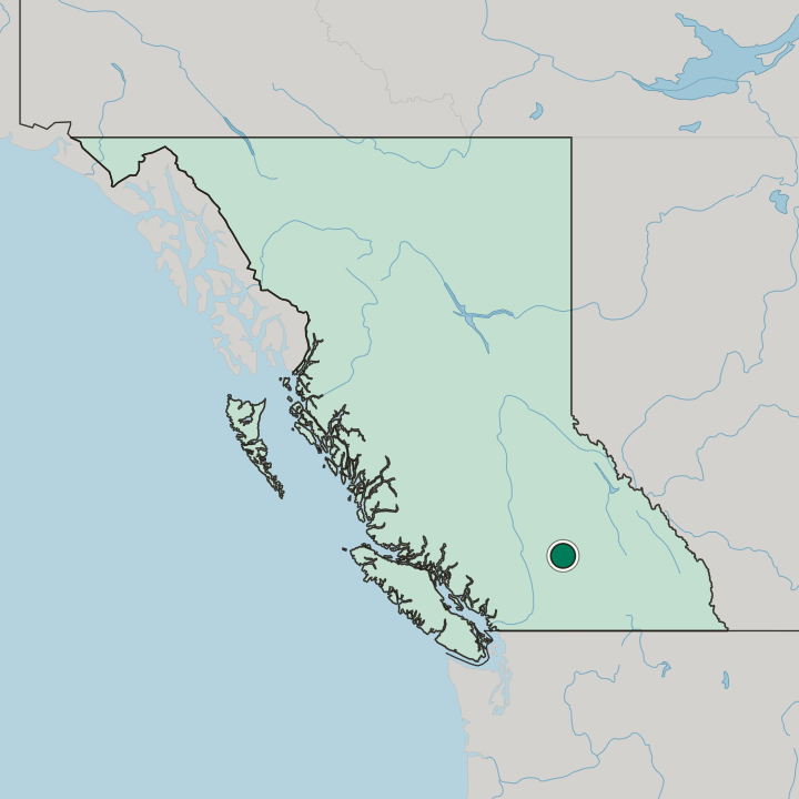 Map showing Kamloops — In British Columbia