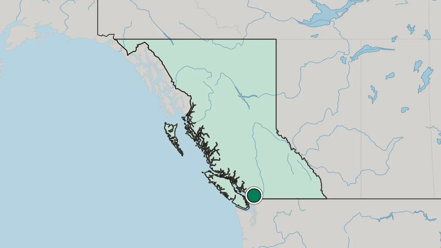 Map of Maple Ridge in Canada