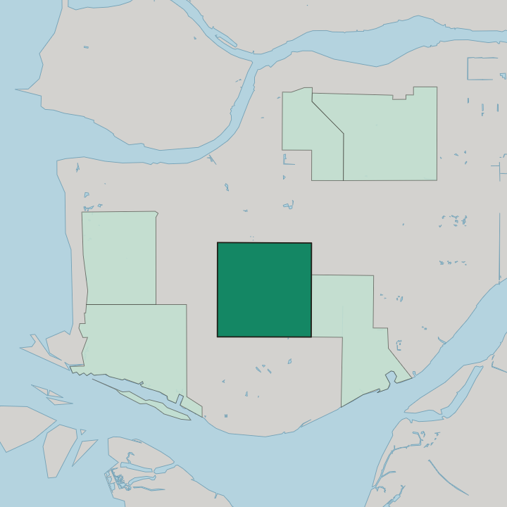 Map showing Broadmoor — In Richmond