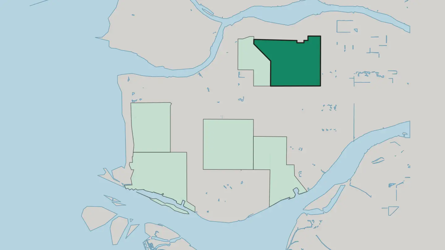 Map of East Cambie in Richmond