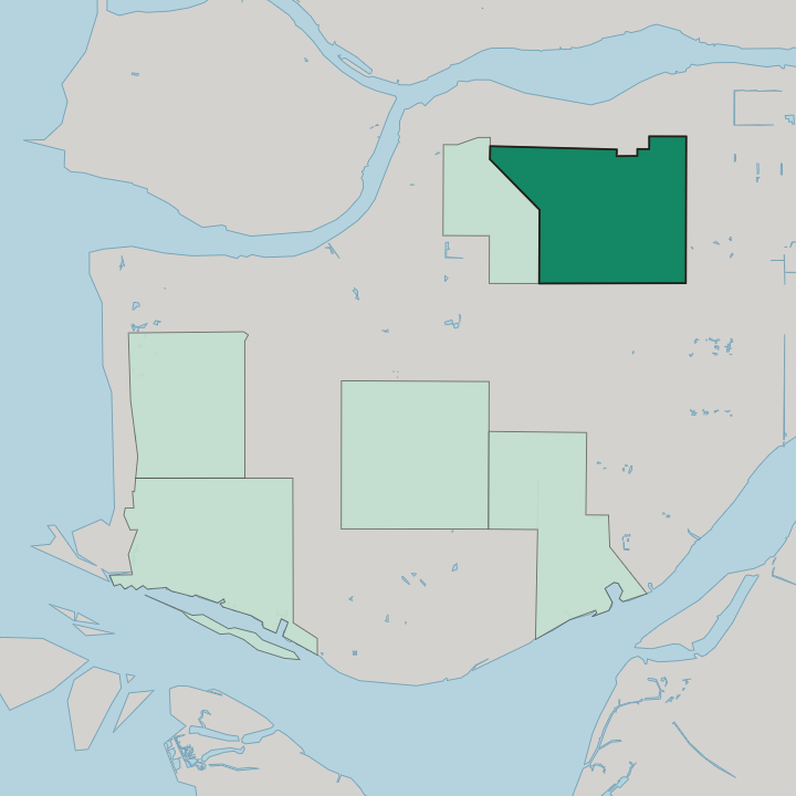 Map showing East Cambie — In Richmond