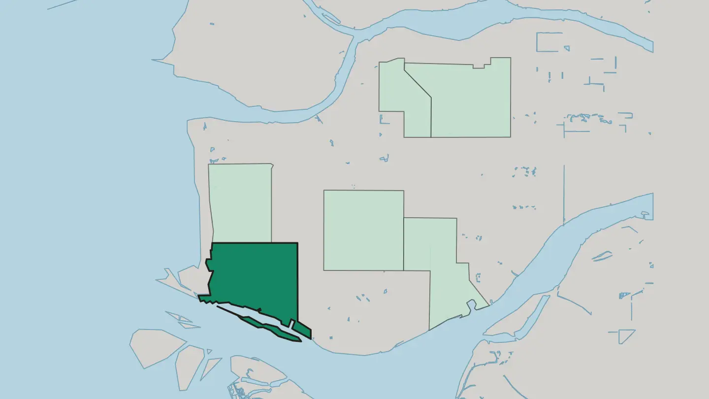 Map of Steveston in Richmond