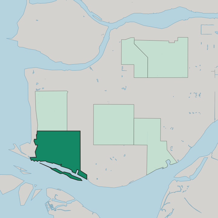 Map showing Steveston — In Richmond