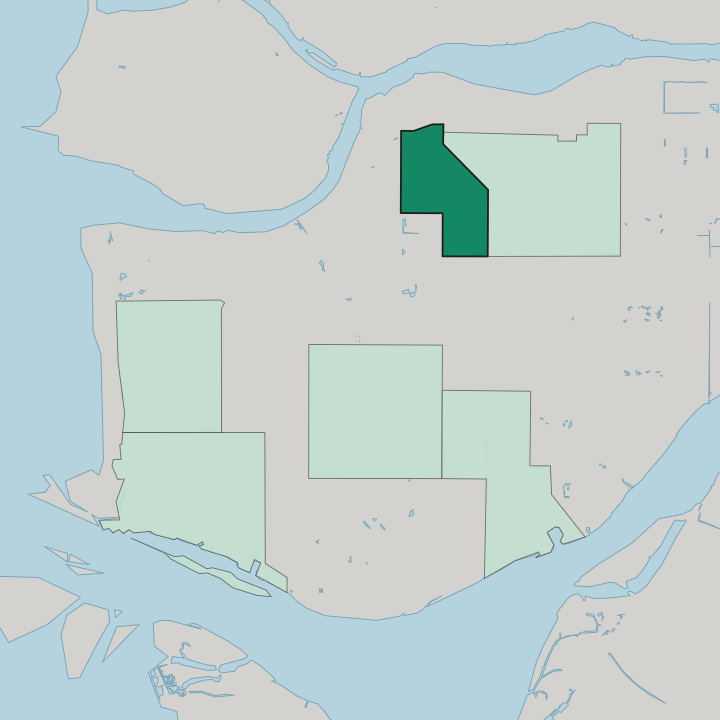 Map showing West Cambie — In Richmond