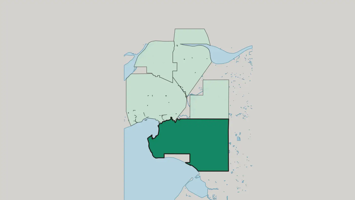 Map of South Surrey in Surrey
