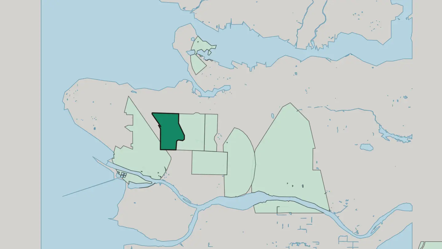 Map of Arbutus Ridge in Vancouver