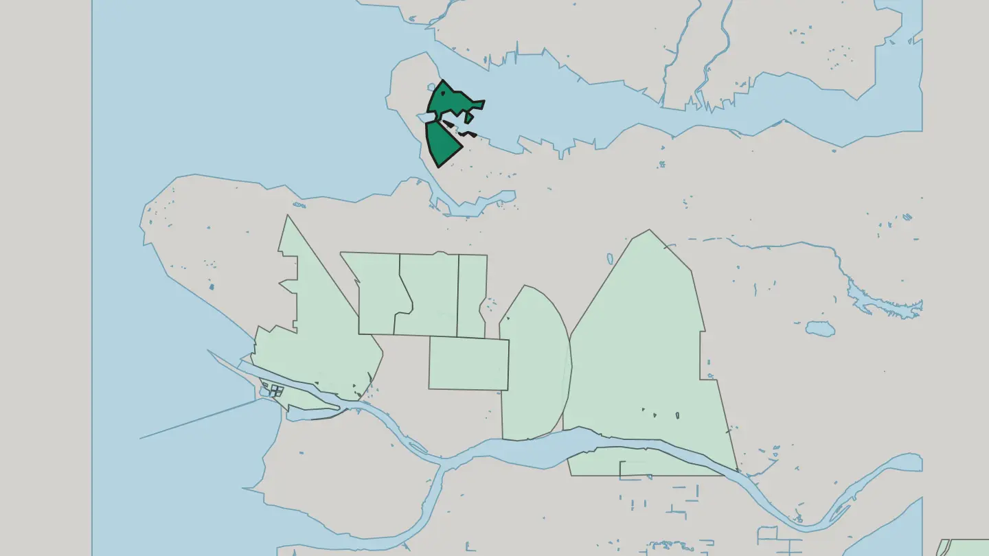Map of Coal Harbour in Vancouver