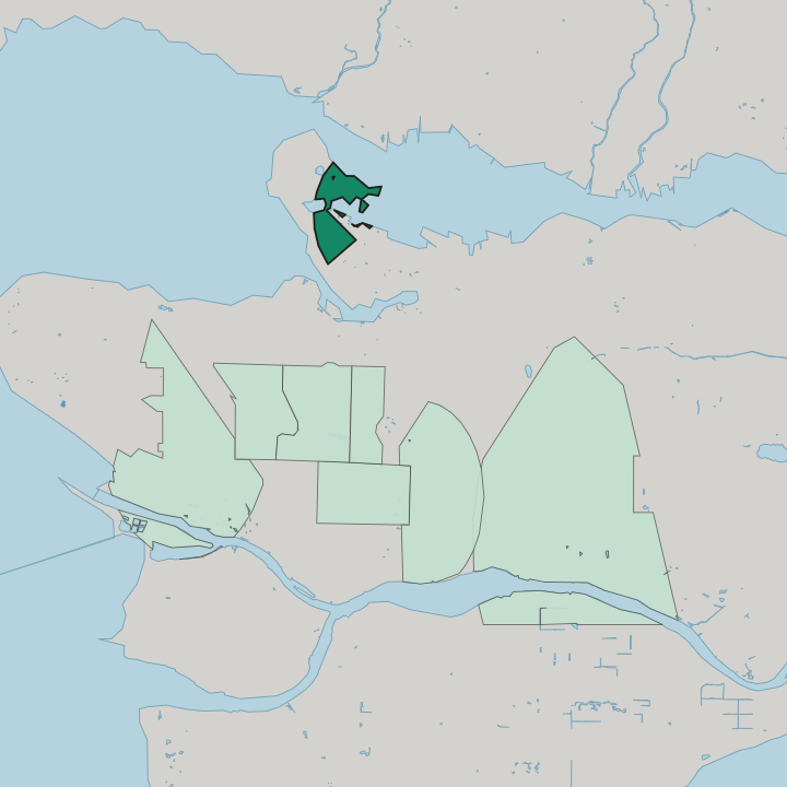 Map showing Coal Harbour — In Vancouver