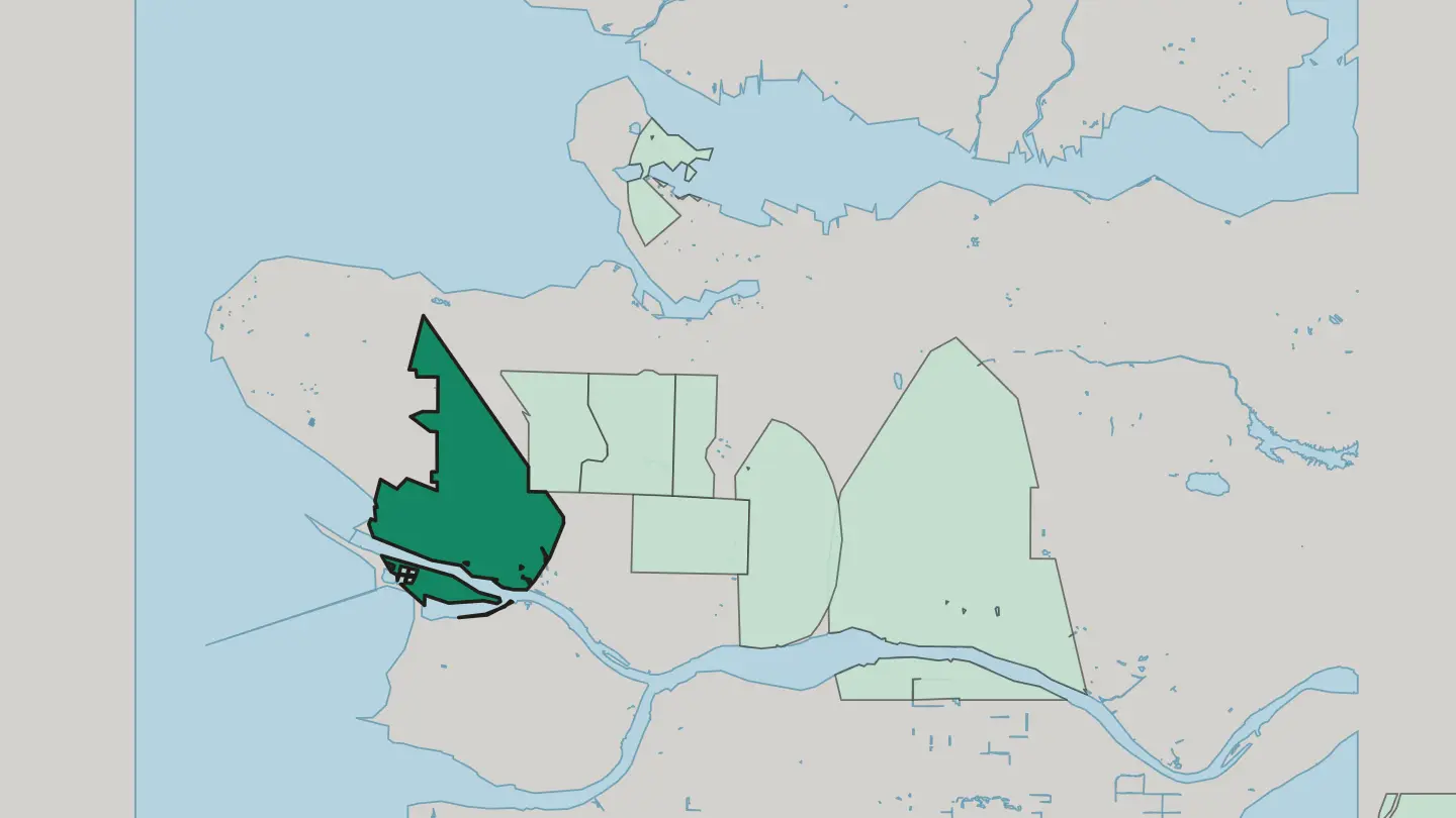 Map of Dunbar-Southlands in Vancouver