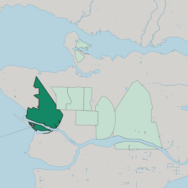 Map showing Dunbar-Southlands — In Vancouver