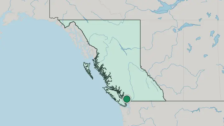 Map of Vancouver in Canada