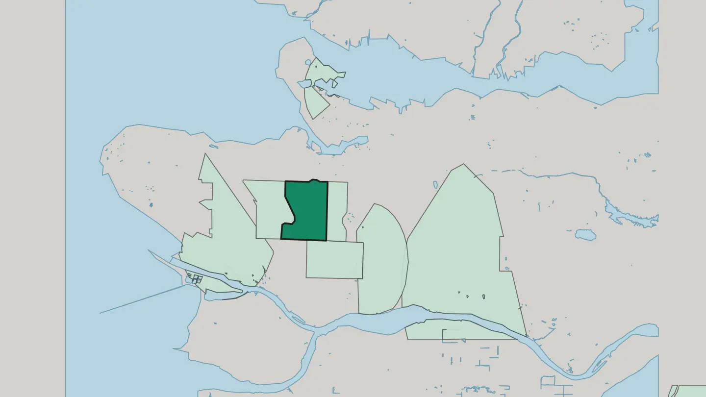 Map of Shaughnessy in Vancouver