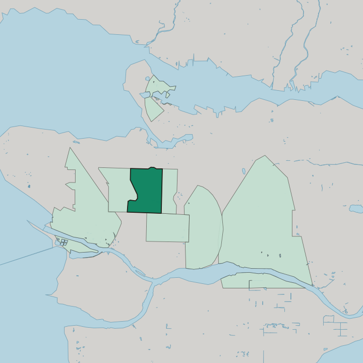 Map showing Shaughnessy — In Vancouver