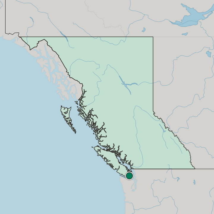 Map showing Hillside-Quadra — In British Columbia
