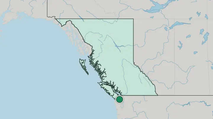 Map of Victoria in Canada