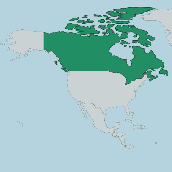 Map showing Canada — In North America