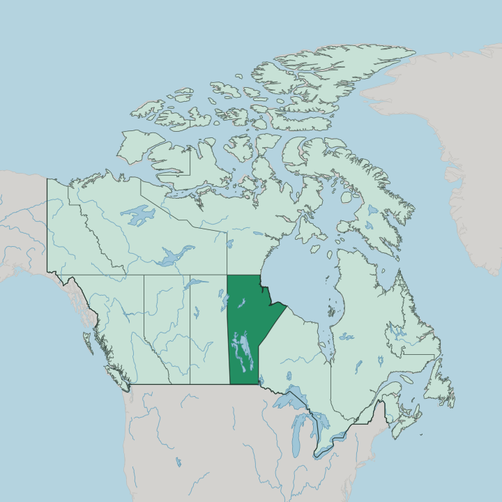 Map showing Manitoba — In Canada