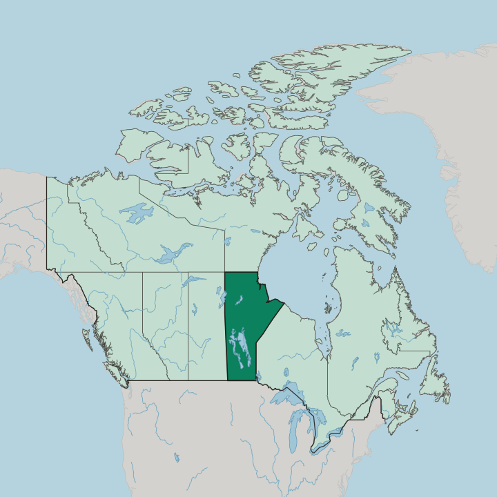Map showing Manitoba — In Canada