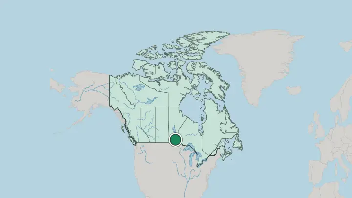 Map of Winnipeg in Canada