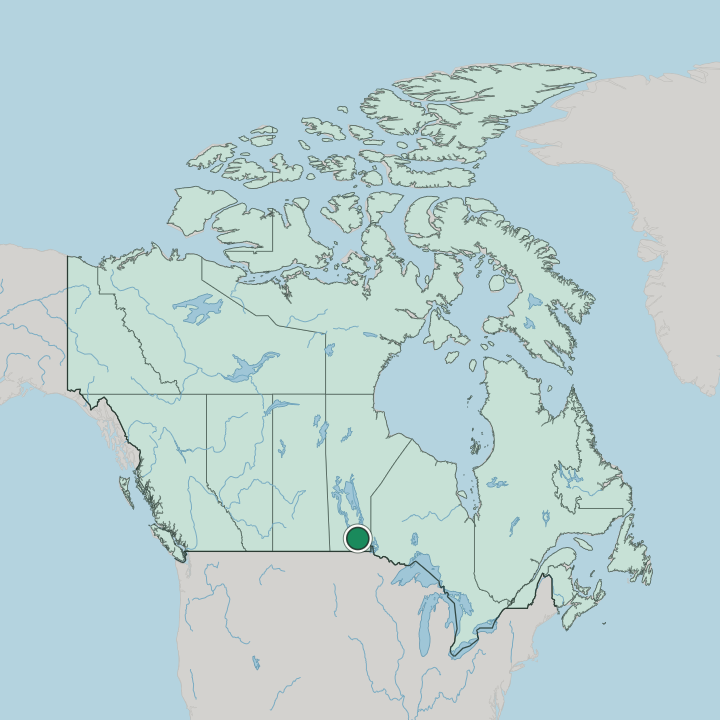 Map showing Winnipeg — In Canada