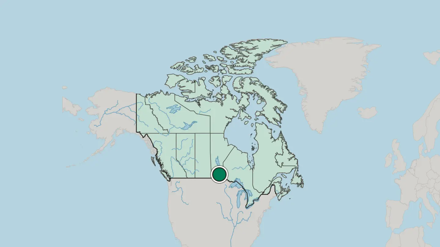 Map of Winnipeg in Canada