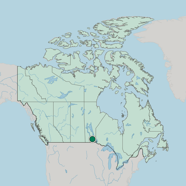 Map showing Winnipeg — In Canada