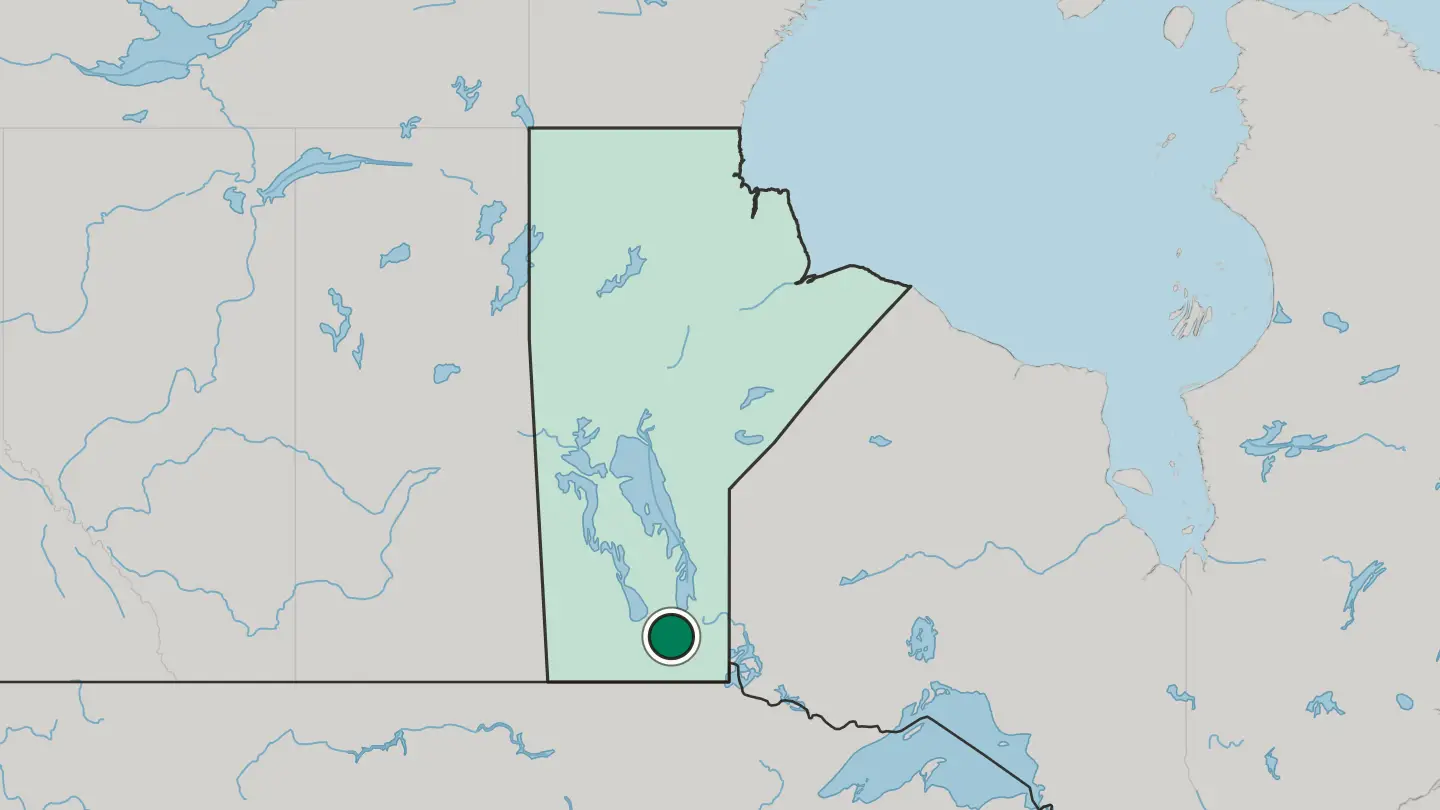 Map of Winnipeg in Canada