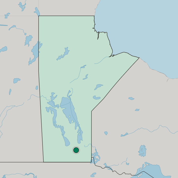 Map showing Winnipeg — In Manitoba