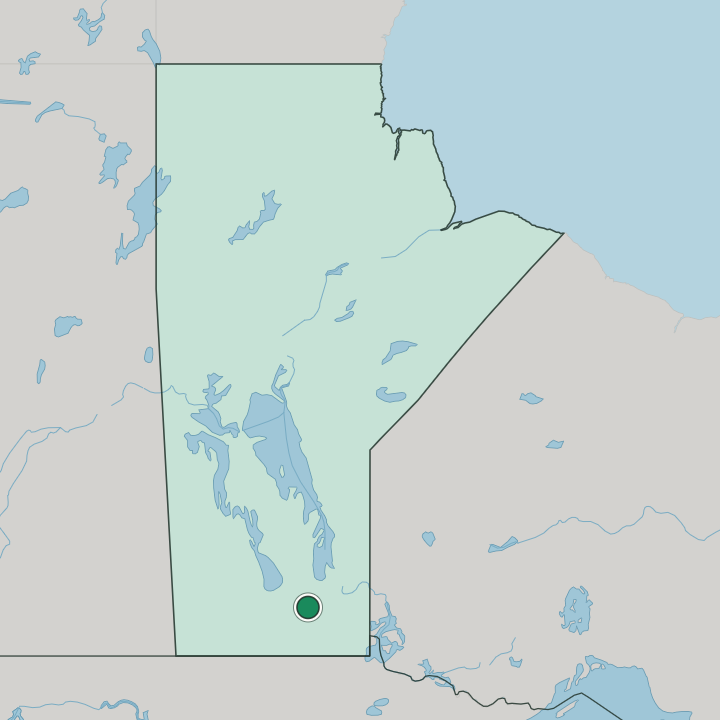 Map showing Winnipeg — In Manitoba