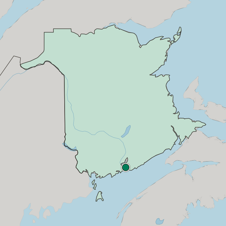 Map showing Saint John — In New Brunswick/Nouveau-Brunswick